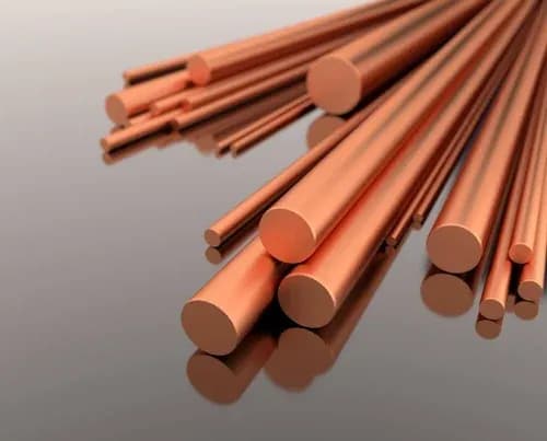 Copper rods manufactured by Attero, 8 mm to 150 mm