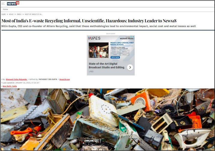 Most of India's E-waste Recycling Informal, Unscientific, Hazardous: Industry Leader to News18
